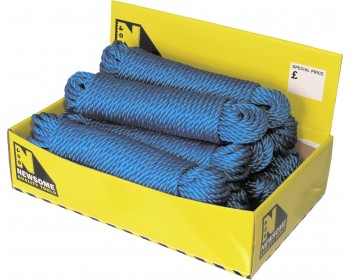 Box of 6mm x 15m Blue Multi-Functional Polypropylene Rope (Coiled)